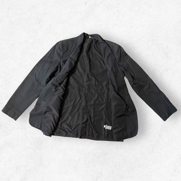 Mossimo Women's Washed up Black Coat No Buttons Lined Dress Up Back Vent XL - Picture 5 of 9